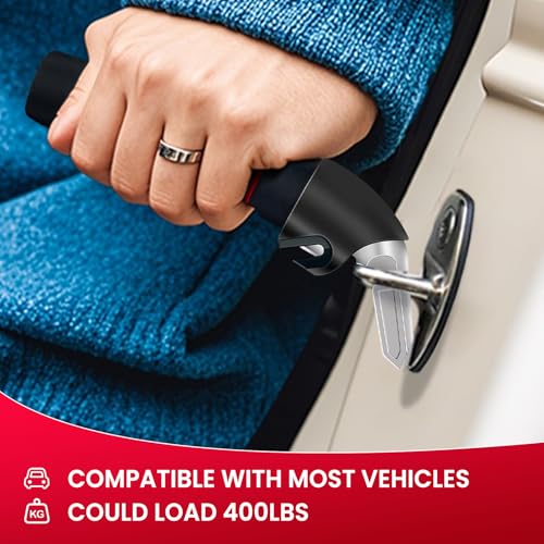 Image of KOUNATSURI Car Handle Assist for Elderly Car Door Handle Multifunction Handle Car Door Latch Handle for Seniors and Handicapped(Blue, Red)