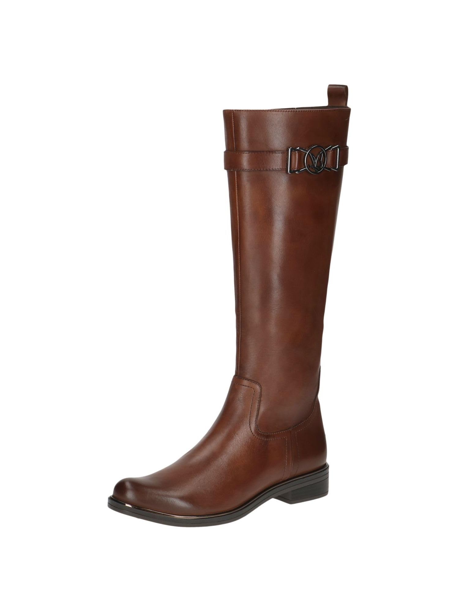 CAPRICE Women's high boots with heel leather elegant, Brown (Cognac Nappa), 5.5 UK