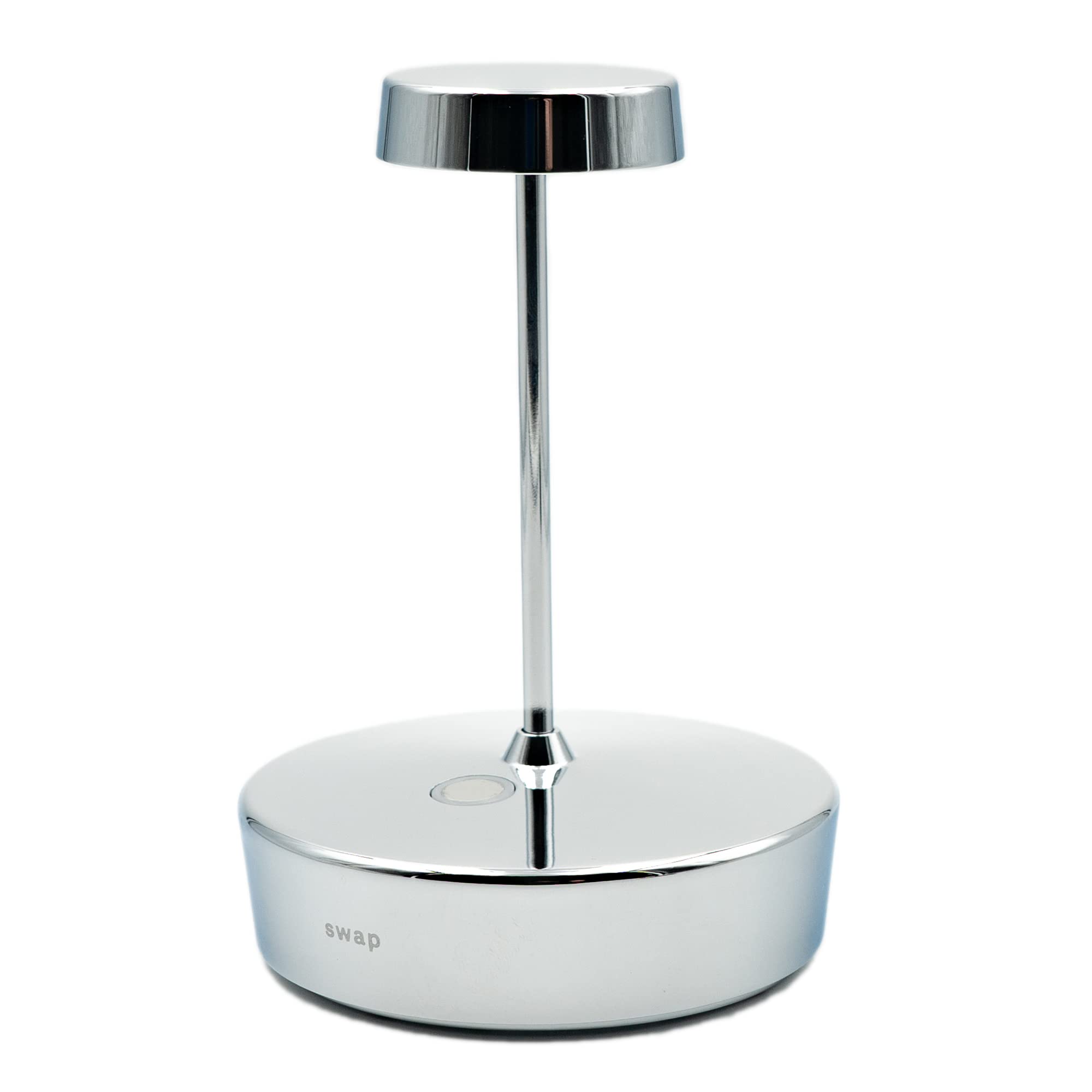 Zafferano, Swap Mini Lamp met Glanzende Goudafwerking, Oplaadbare Draadloze Tafellamp met Aanraakbediening, Geschikt voor Binnen en Buiten, Stapsdim, 2200-3000 K, Hoogte 14.8 cm