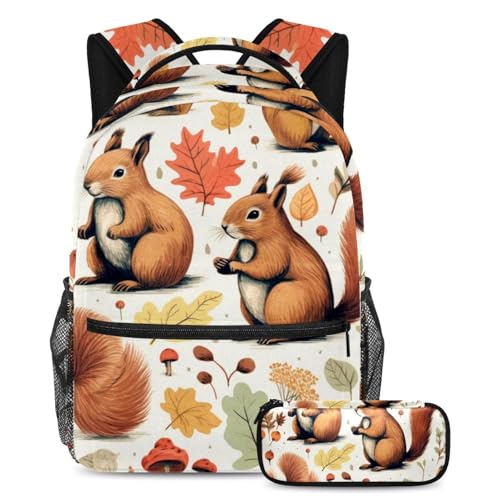 Cartables grande capacité écureuil mignon 68 avec trousse taille large