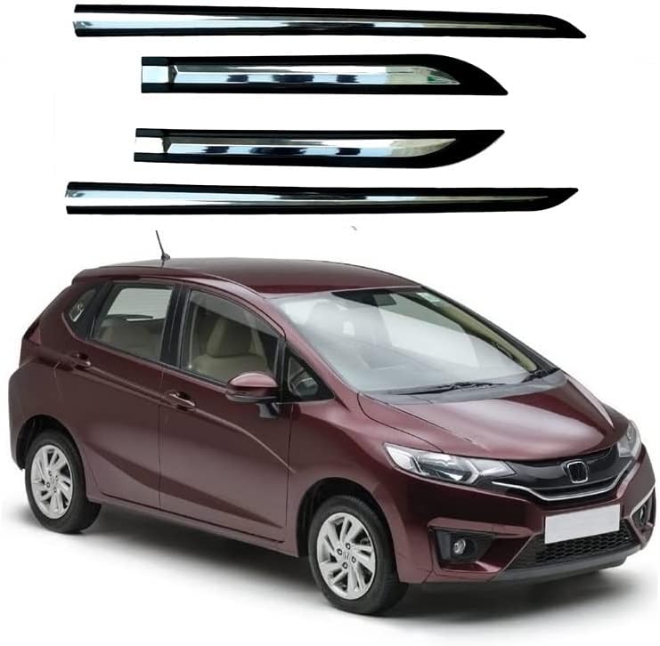 Car Half Chrome Side Beading/Side Cladding/Door Garnish/Door Protector Suitable for Honda Jazz Type - 2 (2015-2019)
