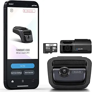 Thinkware 4K Dual Dash Cam, U3000 Front & Rear with Sony STARVIS 2, Radar Parking, Super Night Vision 4.0, Wi‑Fi, GPS