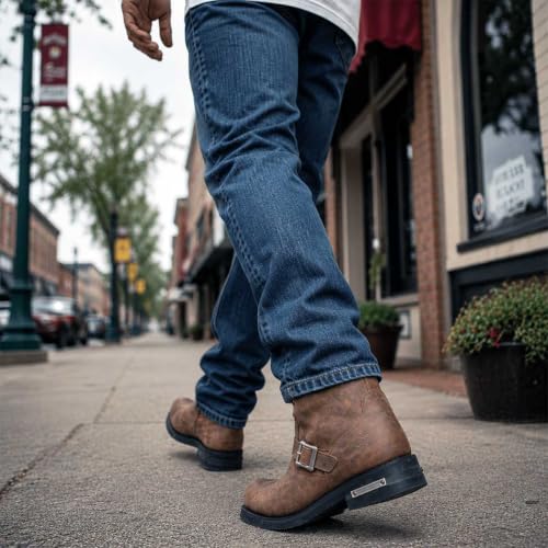 Image of Milwaukee Leather Men's Classic Leather Engineer Motorcycle Biker Boots | Premium Material, Round Toe, Rider Ready, Durable Everyday Wear