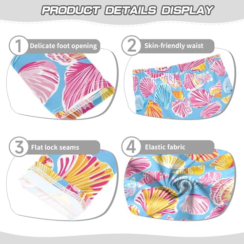 Pink Yellow Shell Girls Leggings Soft Stretch Workout Yoga Dance Pants for Kids Casual Tights3