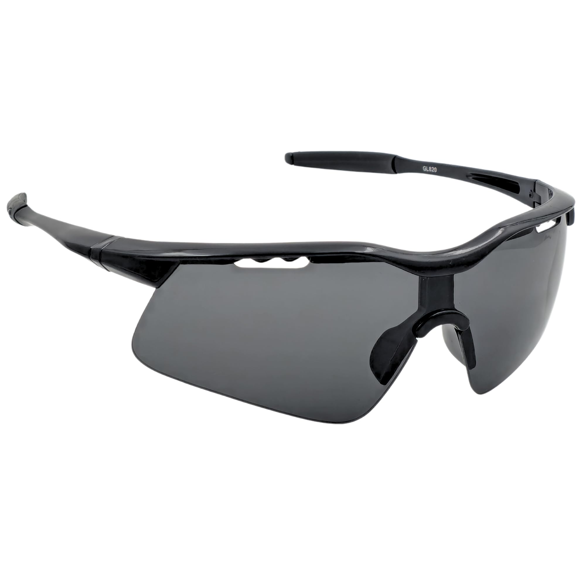 Wraparound Half Rim UV Protected Mirrored Cricket Sun Glasses for Men Stylish | Mototcycle Riding Cycling Running Goggles Anti Glare Unbreakable Sports Sunglasses (Black Black)-image-16