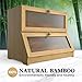 LOHASOK Bread Box for Kitchen Countertop: Bamboo Bread Storage Container for Homemade Bread, 2 Layer Breadbox, Large Bread Keeper Holder,Wood Color