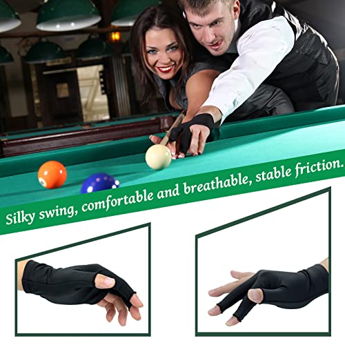 Fansunta 12 Pcs 3 Fingers Billiards Gloves, Professional Snooker Gloves Fingerless Gloves For Adults, Shooting And Archery Sports Accessories #TOP5