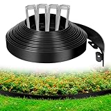2 Inch x 33 FT (Multiple Sizes Available) Landscape Edging, Garden Edging Borders with 40pcs Upgrade Stakes, Flexible No Dig Plastic Garden Border for Lawn, Landscaping, Flower Beds, tree and Yard