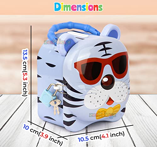 Image of Zest 4 Toyz Money Bank for Kids Metal Piggy Bank with Lock N Key Money Saving Box Gullak Money Box Coin Bank Kids Cash Box Return Gifts