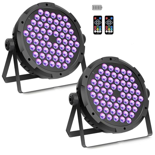 Rechargeable RGB Stage Par Lights (2-Pack)