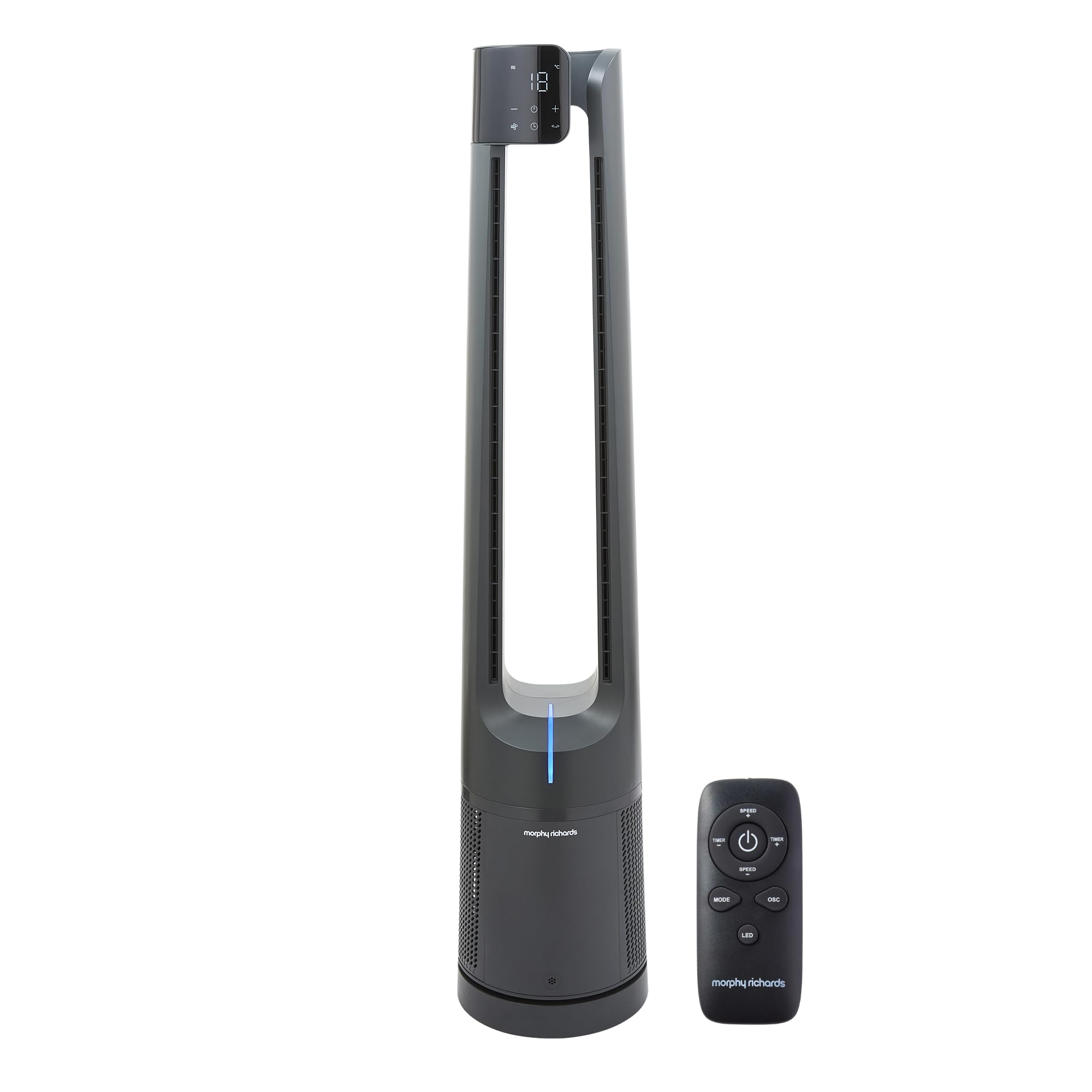 Morphy Richards Unisex Black Flexi Freeze 42 Bladeless Tower Fan & Air Purifier & Remote Control In