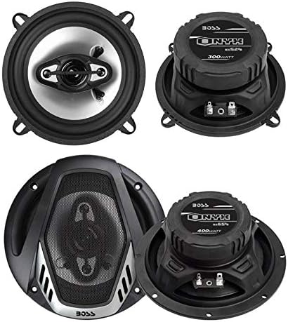 BOSS NX524 - Juego de 2 altavoces coaxiales de audio para automóvil de 5.25 pulgadas, 300 W, y NX654 de 6.5 pulgadas, 400 vatios, 2 unidades con