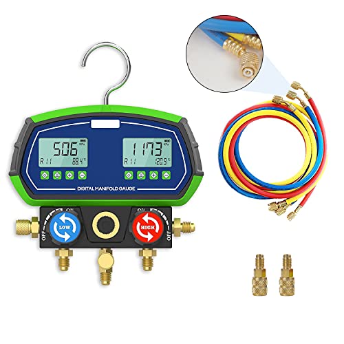 MR CARTOOL L302 HVAC Digital Manifold Gauge Set, HighPrecision R12