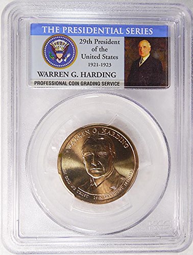 2014 P Pos. B Warren G. Harding Presidential Dollar PCGS MS 66 Presidential Label Holder