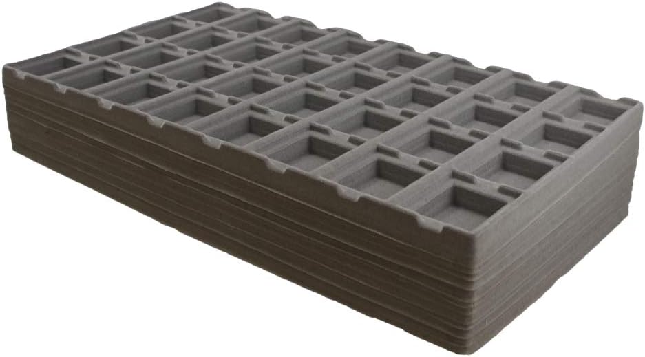 N'icePackaging 12 Qty Seal-Grey 32 Earring Slot Flocked Storage Tray Inserts - For Merchandise Jewelry & Organization