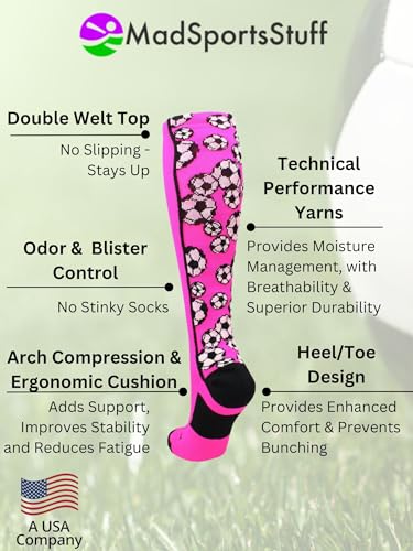 MadSportsStuff Crazy Soccer Socks with Soccer Balls for Girls and Boys Youth Kids Over the Calf Gift Accessories3