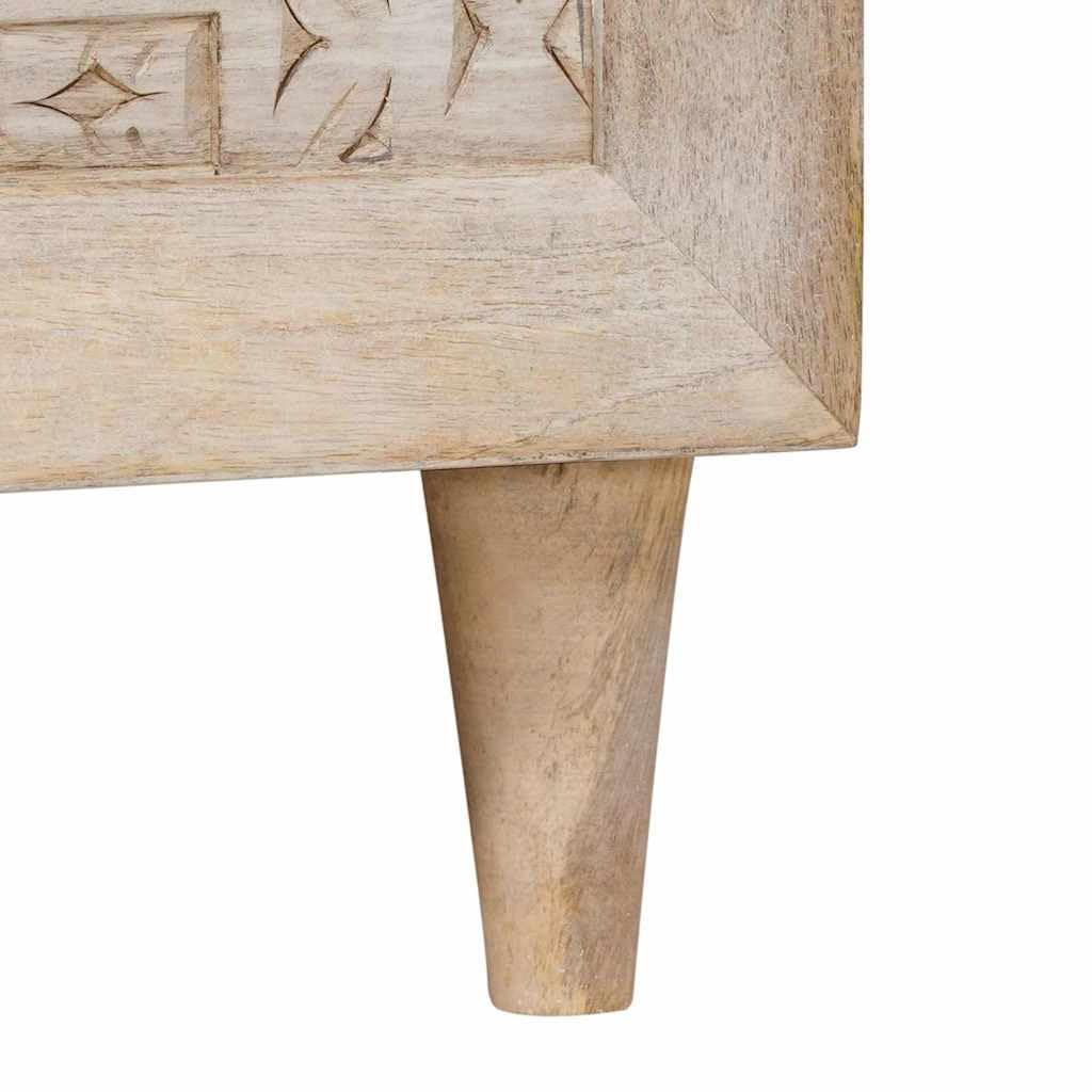 Mesa de centro blanca de 100 x 54 x 40 cm, mesa auxiliar de madera y acacia, con espacio de almacenamiento y 1 puerta, patas modernas en forma de cono para salón