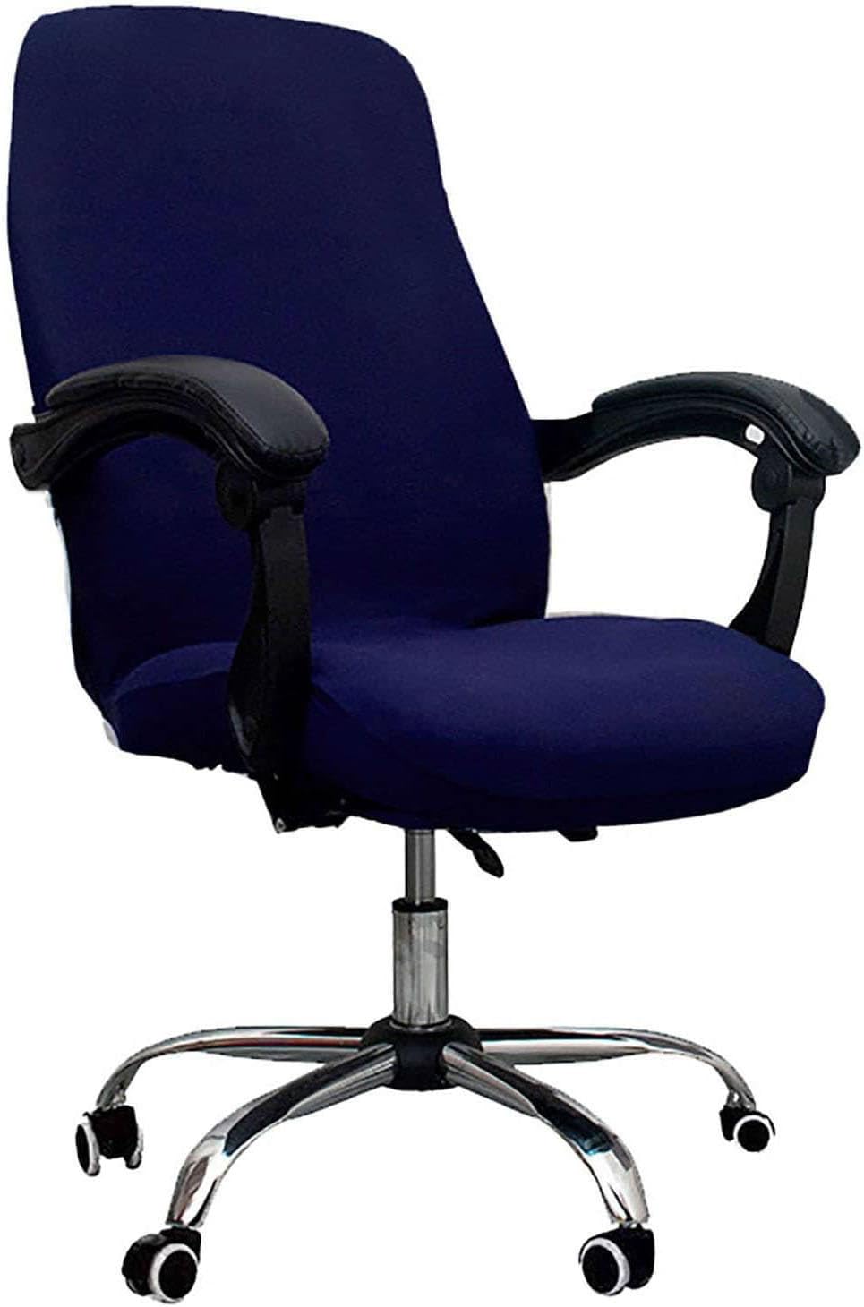 YOPOIY Office Chair Cover Cat Scratch Proof Stretch, Swivel Computer Desk Chair Cover High Back Universal Slipcover Removable Slipcovers (navy,one size)