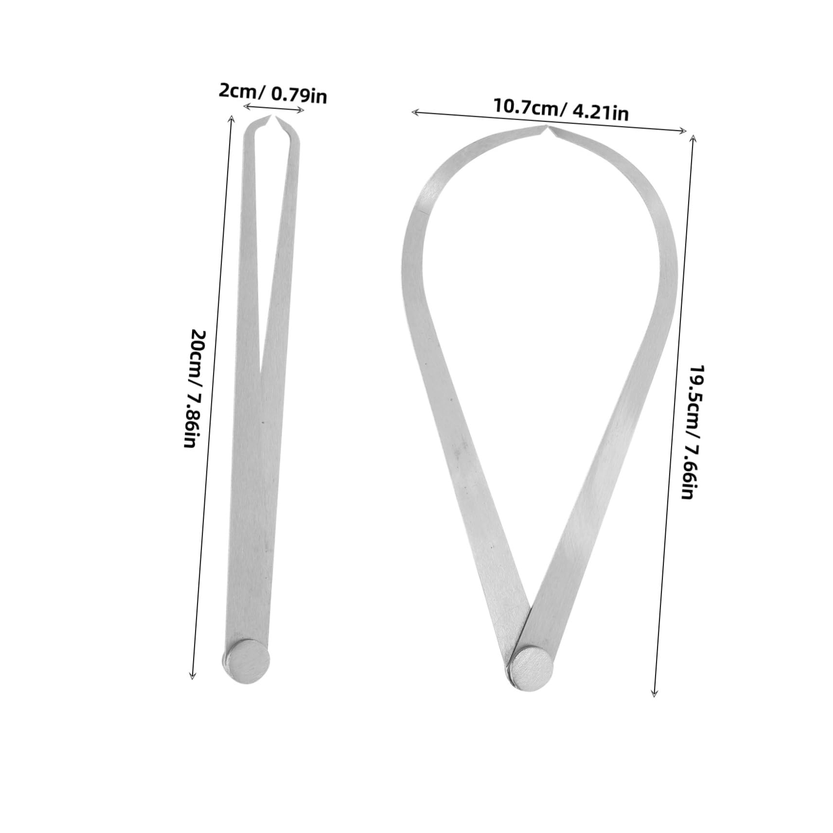 Unomor 2pcs Calipers Clay Measurement Kit Clay Measuring Tools Inside Measuring Tools Long Measurement Kit Ceramic Sculpture Tools Friction Joint Measuring Tools Stainless Steel Silver
