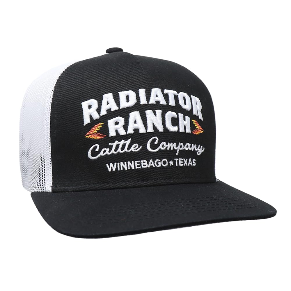 Rodeo Time Dale Brisby Radiator Ranch All-Around Adjustable Snapback Hat, Black/White, One size