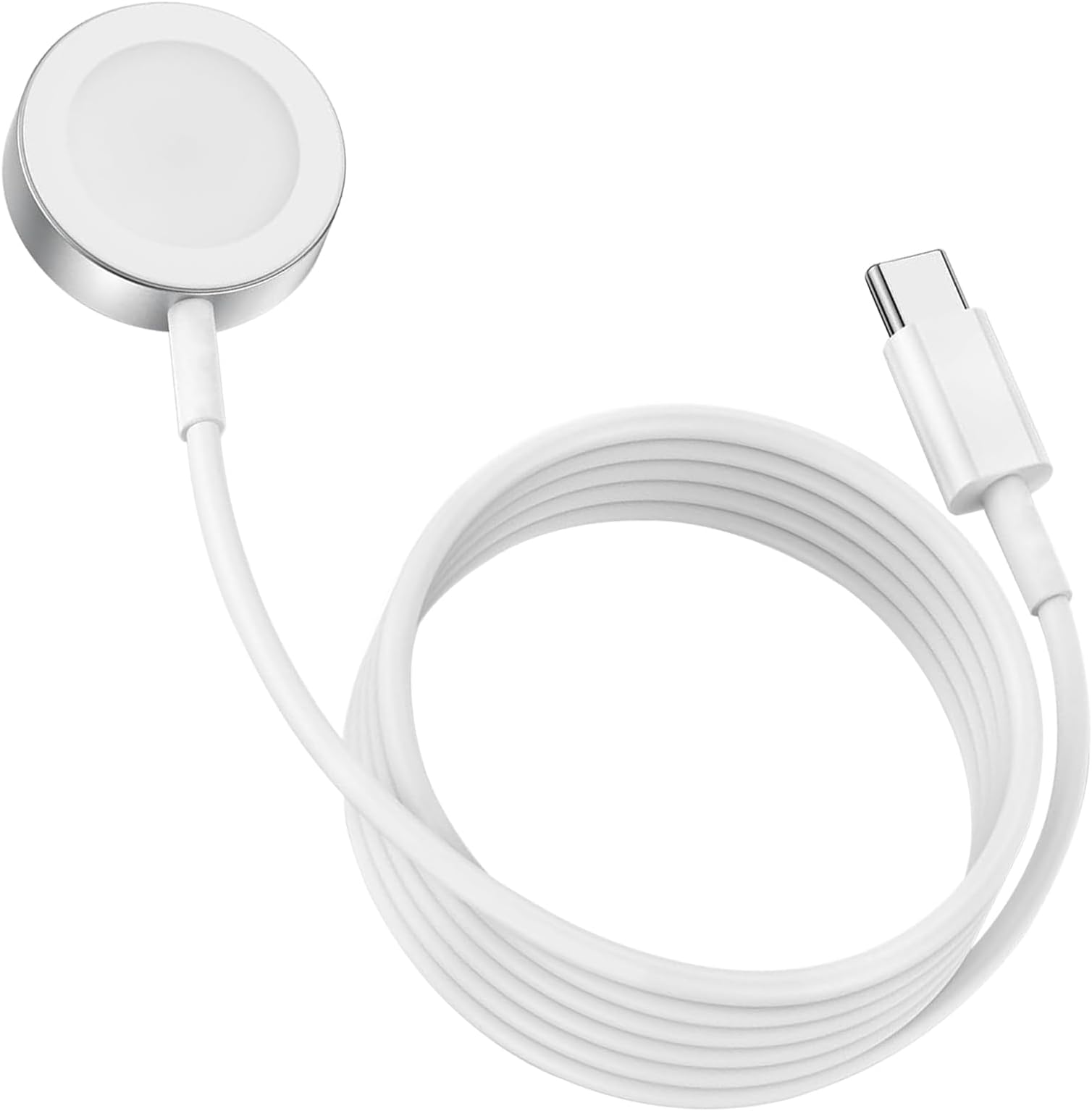 2024 Upgraded Version - Watch USB-C Magnetic Wireless Fast Charger, Watch Portable Charging Cable (1m) Watch Charging Cord Compatible with Apple Watch Series Ultra 2/Ultra/9/8/7/6/5/4/3/2/1/SE (White)