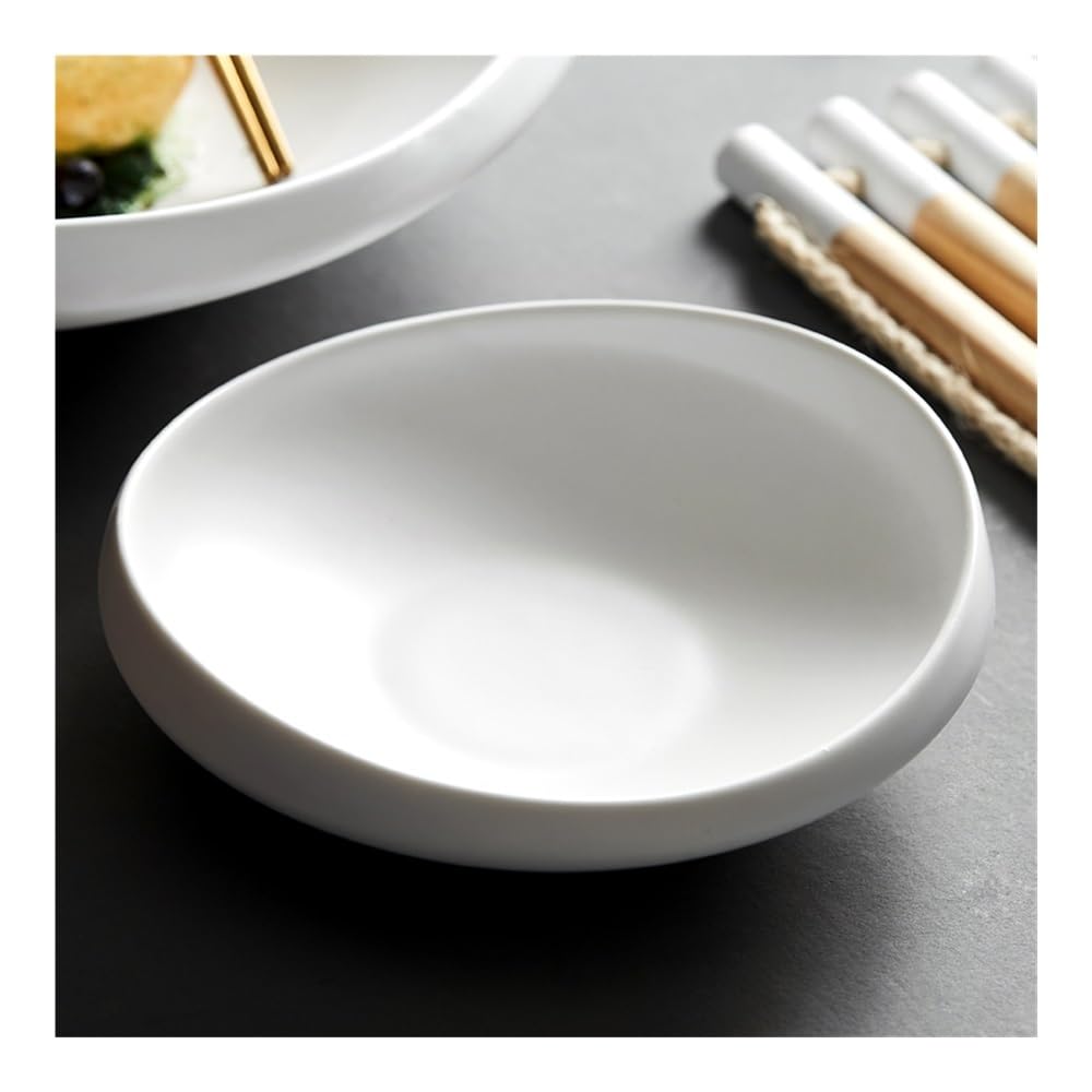 Talerze Obiadowe Biały talerz ceramiczny talerz warzywny komercyjny talerz na zupę dim sum(6inch)