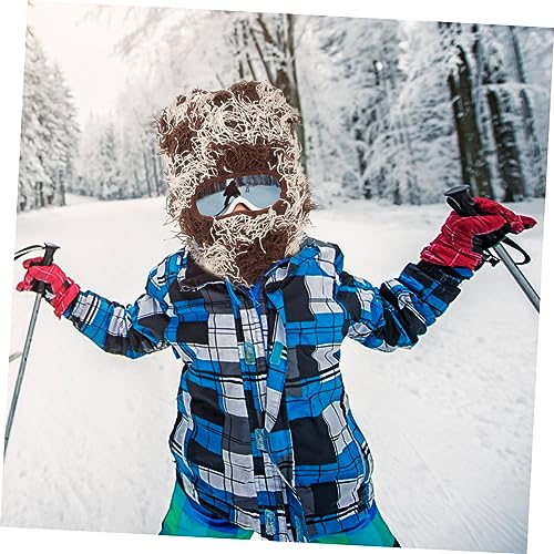 Ipetboom Ski Mask Balaclava para Hombres y Mujeres, Gorro de Lana Antiviento con Cubierta Facial Completa, Suave y Transpirable, para Frío y Deportes, Color Café miniatura 3