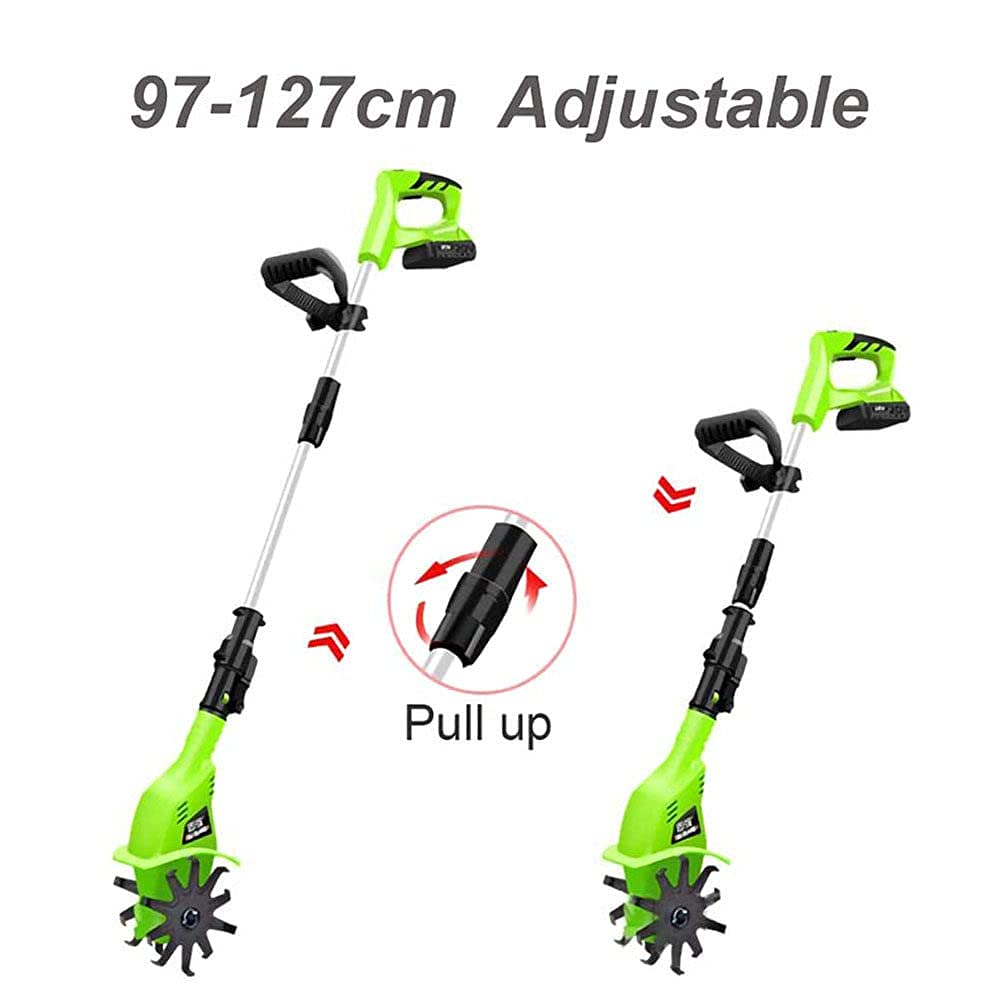 Motobineuse de Jardin, scarificateur électrique, rotavateur portatif 20 V avec Batterie Rechargeable, Profondeur de Travail de 25 cm, motobineuse électrique Portable pour Jardins,