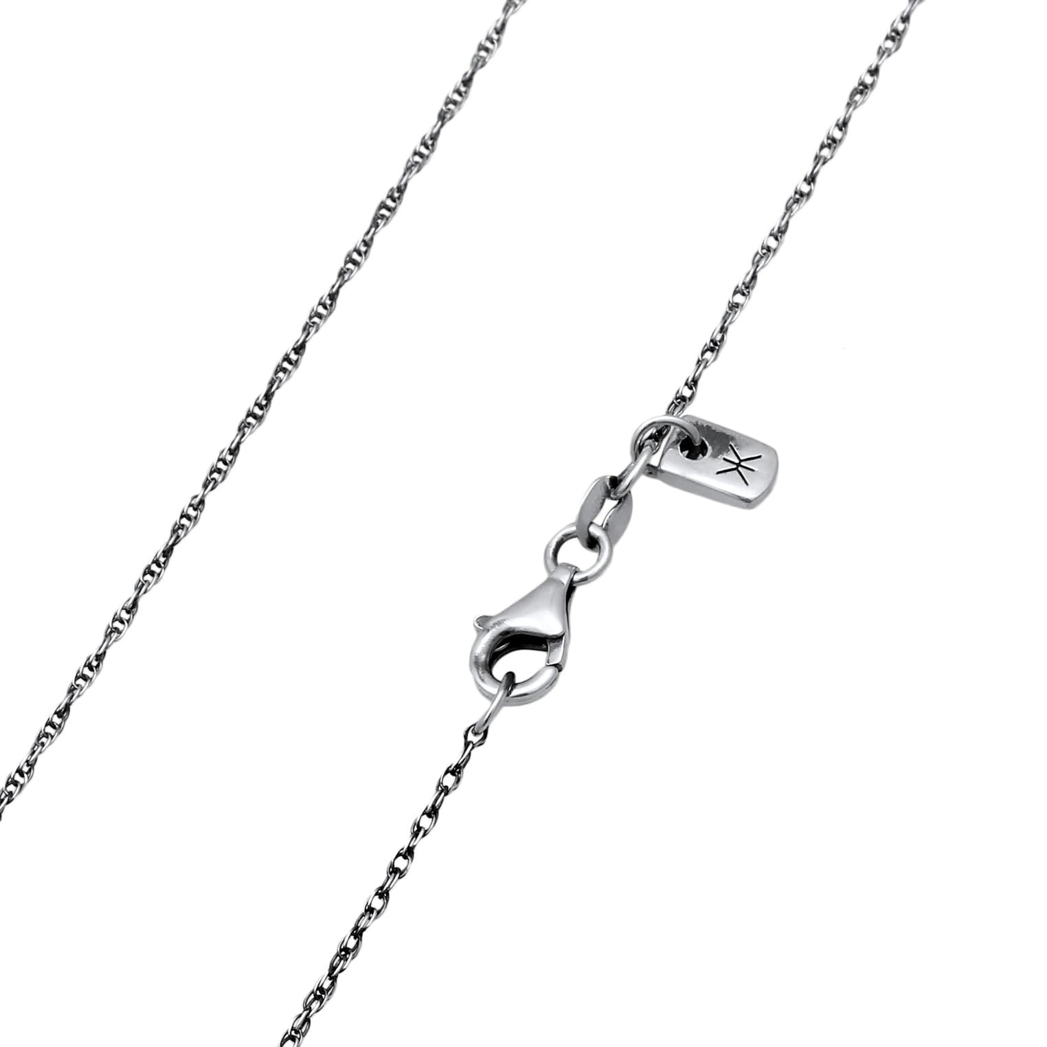 Kuzzoi Herren Halskette mit Kreuz Anhänger (14 mm) aus 925 Sterling Silber für Mann Freund Sohn aus 925 Sterling Silber, Vintage Kreuzkette oxidiert Länge 50 cm