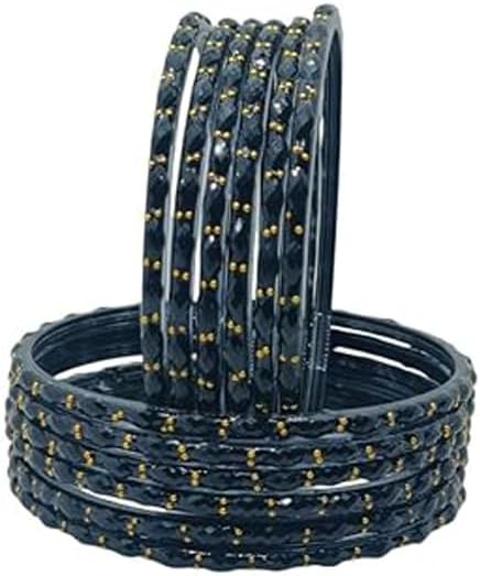Shemass™ Raindrop Glass Bangles Set For Women & Girls | Trendy Transparent Crystal Glass Bangles Collection image 4