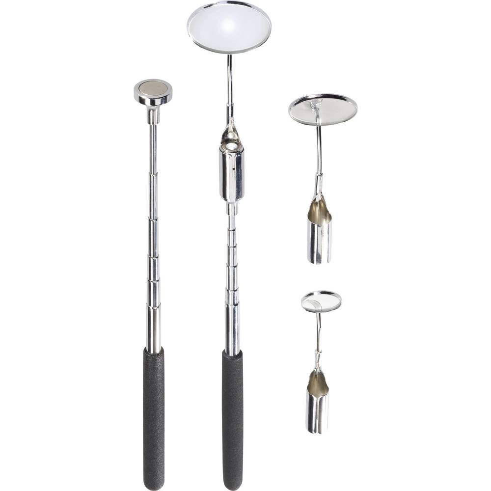 Juego de espejos de inspección de 5 piezas con iluminación LED TOOLCRAFT 816419 1 set