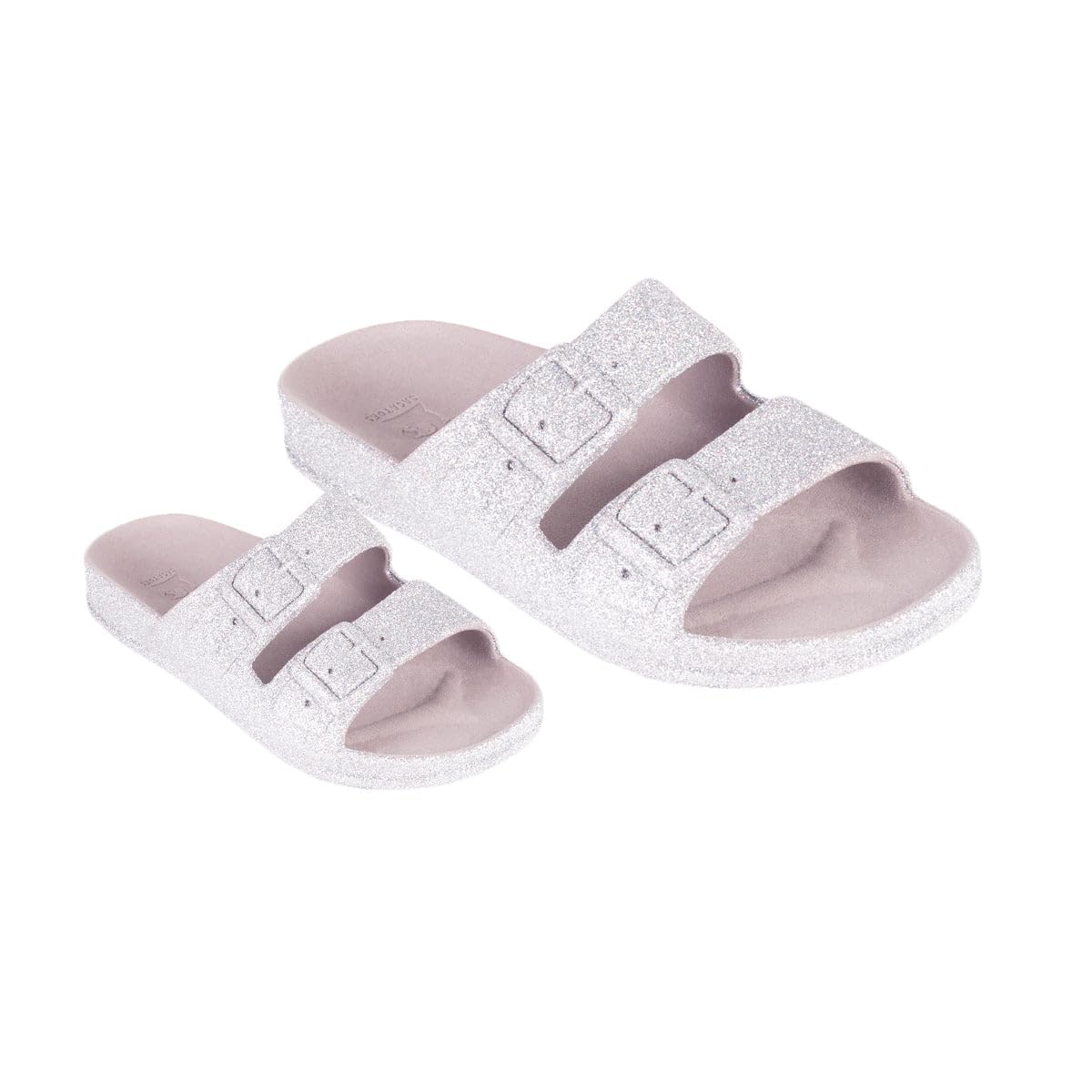 CACATOES Sandales plates Enfant TRANCOSO - Claquettes confortables et antidérapantes - Argent - 29/30