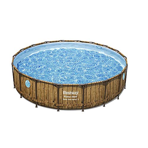 Bestway Power Steel Swim Vista 18' Round Above Ground Pool Set 56976E #TOP2