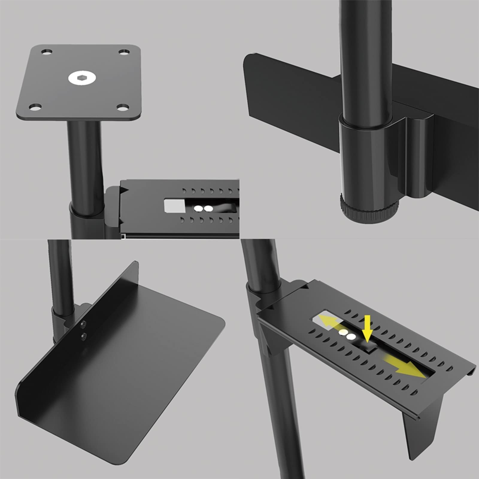 Torre Per PC Desktop Vernice metallica processore Supporto sotto l'attaccatura del supporto della scrivania Pc Montare con rotazione a 360 ° regolabile for impieghi gravosi processore Custodia Base Pe