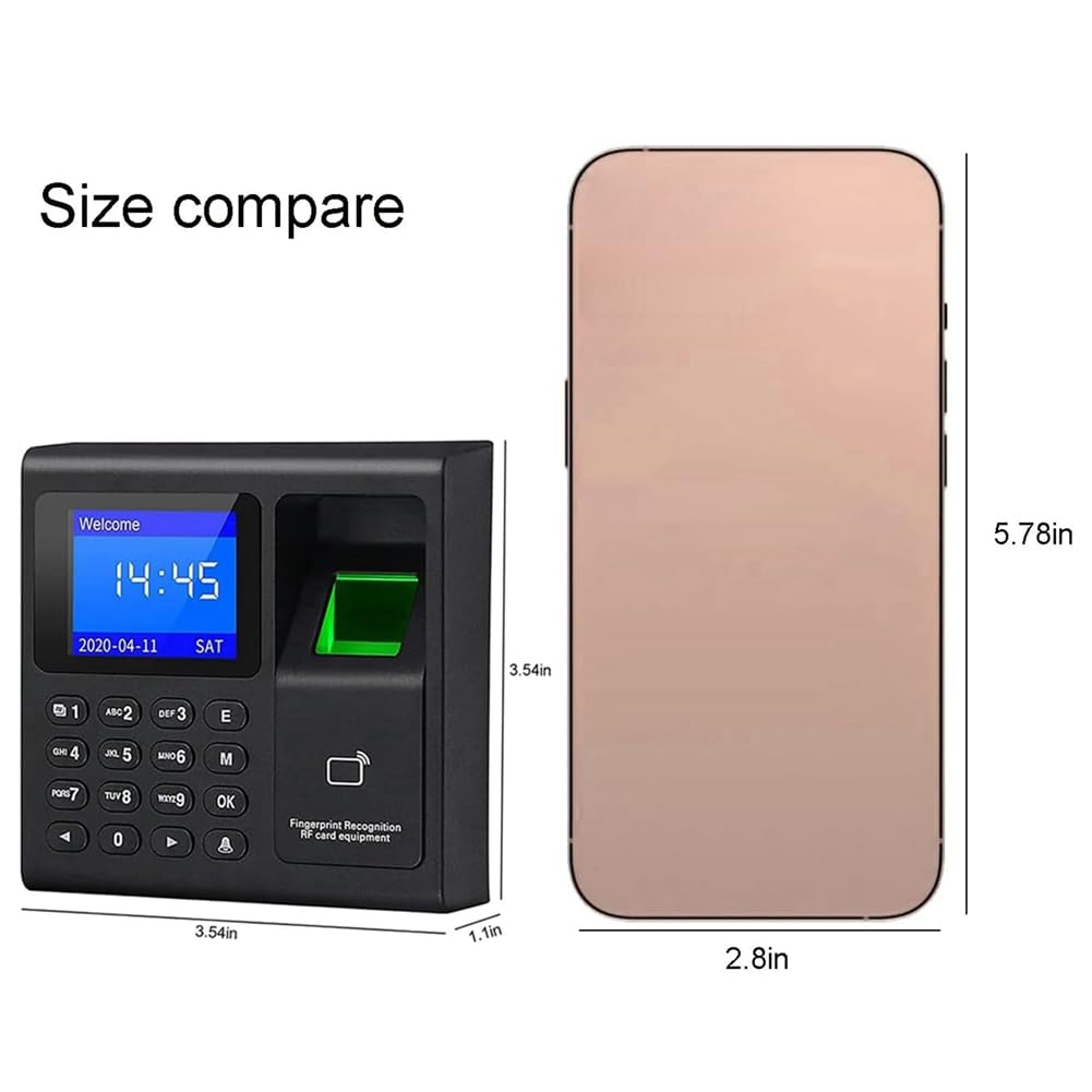 MáQuina de Control de Asistencia Reloj de Tiempo con ContraseñA de Huella Digital para Empleado con Escaneo de Dedo, RFID y PerforacióN de PIN en