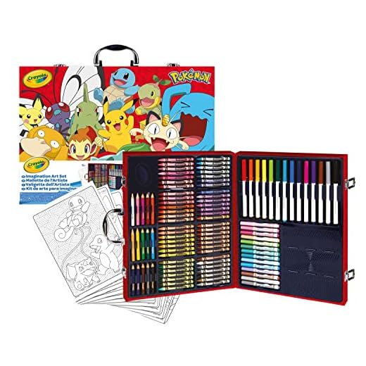 CRAYOLA — Maletín Pokemon de Pinturas para Niños, Kit Pikachu con Lápices, Ceras y Rotuladores, Colores Variados, Set de +115 Unidades, No Tóxico, Apto para Niños a Partir de 5 Años