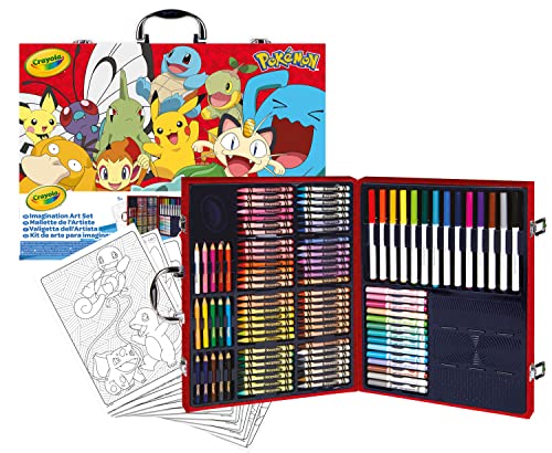 CRAYOLA - Coffret Artiste Pokémon, Malette de Dessin Enfant, Kit Dessin et Coloriage Complet avec Crayons de Couleur et Feutres Coloriage, Set Créatif avec...