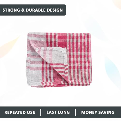 Image of Urbane Home Pack of 6 Cotton Kitchen Cloth /Napkins | Fridge, Table, Kitchen Platform Cleaning & Roti Napkins | 16x26 Inch | Multicolor