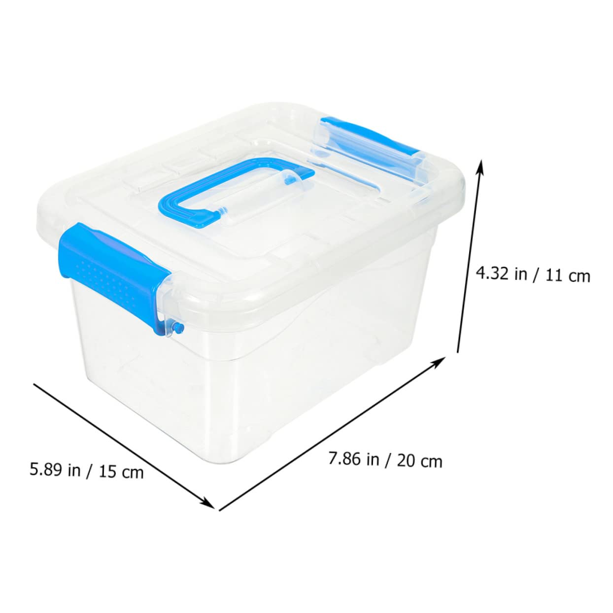 Cabilock 5pezzi Scatola Portaoggetti in Plastica con Manico Impilabile Organizzatore da Scrivania per Riporre Cosmetici e Articoli Vari con Coperchio