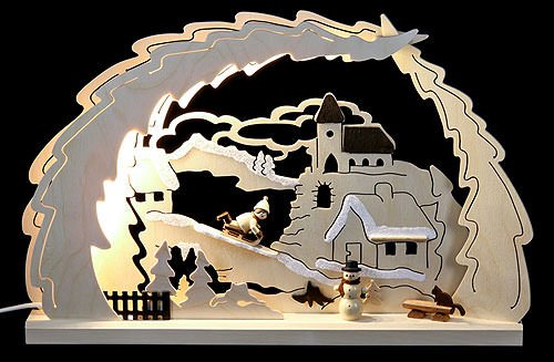 Michael Müller 3D Candle Arch - Sleigh Ride - 41x27x4,5 cm / 16x11x1.7 inch