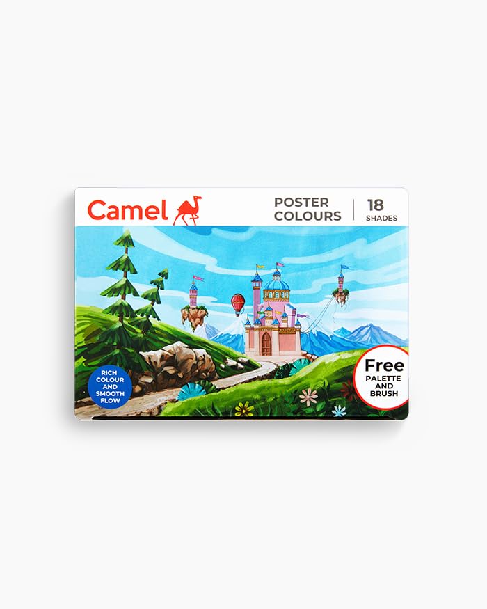 Camel Poster Colours – 18 Vibrant Shades | Rich & Opaque Colours for Painting, Craft & School Projects | Non-Toxic, Smooth Finish & Easy to Blend | 10ml Each Bottle-picture-10