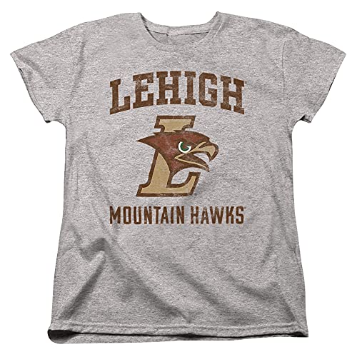 Lehigh University Official Mountain Hawks Logo Women's T Shirt, Athletic Heather, X-Large