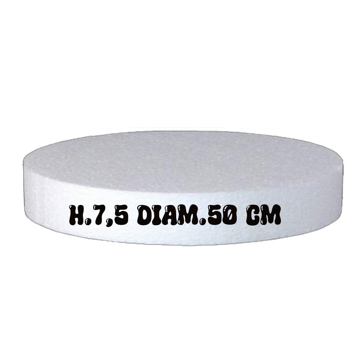Torta rotonda in polistirene da 50 cm, altezza 7,5 cm, robusto supporto per torte, pasticcini e dessert, ideale per sfornare, esporre e presentare dolcetti