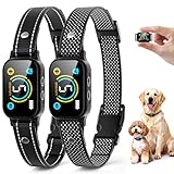 2 Pack Bark Collar, Smart Dog Bark Collar for Large Medium Small Dogs, Rechargeable Ultra-Light Training Collar with Beep Vibration, Anti Barking Device with 5-Level Sensitivity (Black)