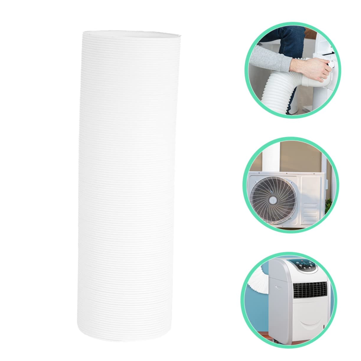 Tubo 1 Pz Bianco Condizionatore Portatile Scarico Condensa Pp 15cm | Flessibile e Robusto, 59 Pollici di Lunghezza, per Ufficio e Cucina, Design Ispessito Antiusura