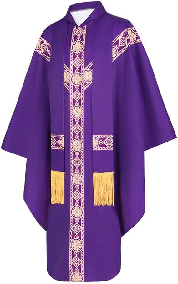 Catholic Priest Chasubles Chasubles Church Gown Robe Stole Halloween Cosplay Costume