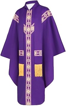 Catholic Priest Chasubles Chasubles Church Gown Robe Stole Halloween Cosplay Costume