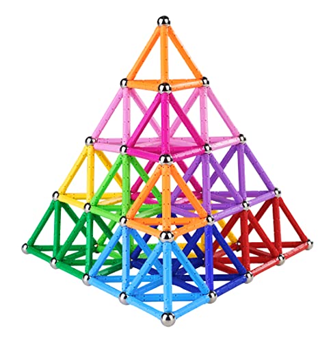 Veatree 150 Pcs Magnetic Building Sticks Blocks 3D Non-Toxic Educational STEM Toys for Kids and Adults Includes Storage Bag