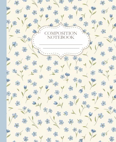 Coquette Composition Notebook: Blue Bloom | College Ruled | 7.5 x 9.25" | 110 Pages image 2