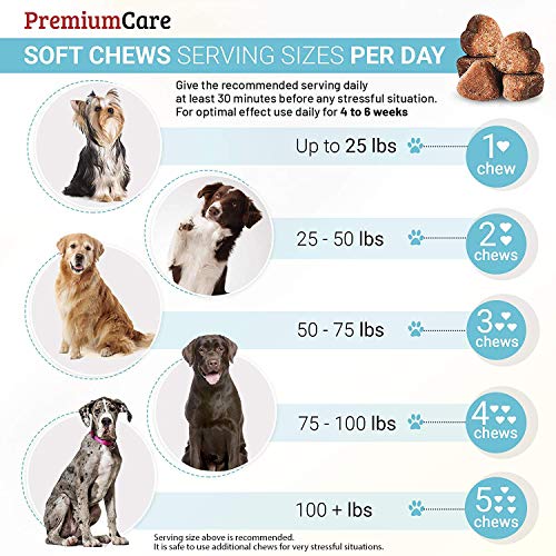 Hemp Calming Treats for Dogs - Made In USA - Helps With Dog Anxiety, Separation, Barking, Stress Relief, Thunderstorms and More - Natural Calming Relaxer for Aggressive Behavior - 120 Chews